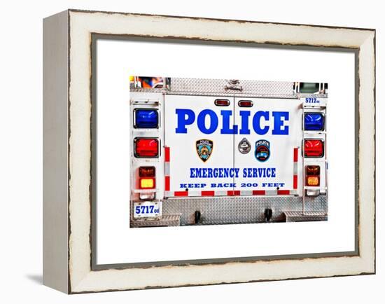 Police Truck, Police Department City of New York, Nypd, US, USA, White Frame, Full Size Photography-Philippe Hugonnard-Framed Stretched Canvas