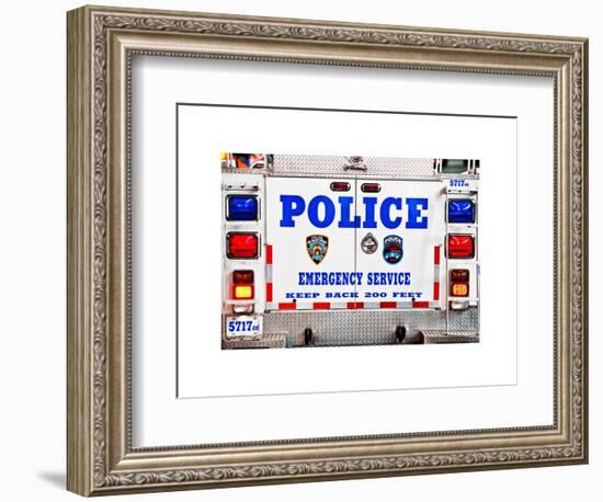 Police Truck, Police Department City of New York, Nypd, US, USA, White Frame, Full Size Photography-Philippe Hugonnard-Framed Art Print