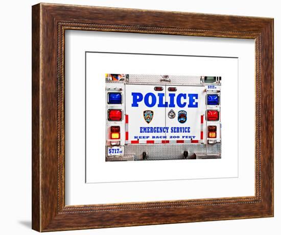 Police Truck, Police Department City of New York, Nypd, US, USA, White Frame, Full Size Photography-Philippe Hugonnard-Framed Art Print