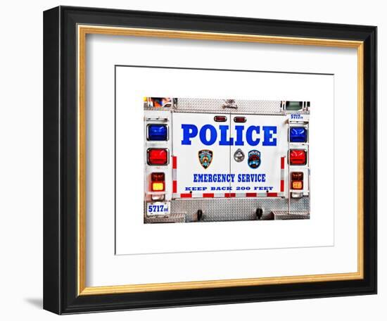 Police Truck, Police Department City of New York, Nypd, US, USA, White Frame, Full Size Photography-Philippe Hugonnard-Framed Art Print