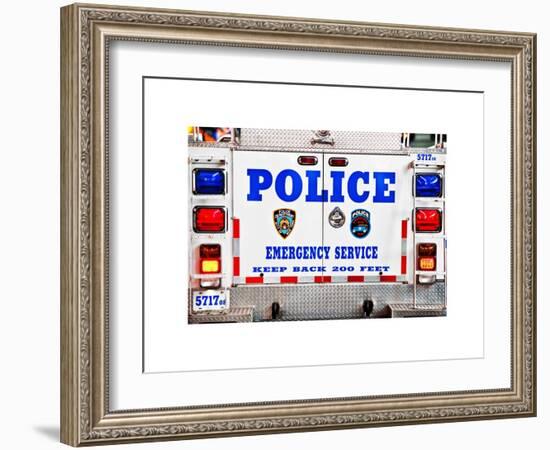 Police Truck, Police Department City of New York, Nypd, US, USA, White Frame, Full Size Photography-Philippe Hugonnard-Framed Art Print