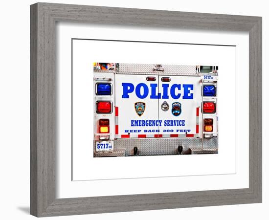 Police Truck, Police Department City of New York, Nypd, US, USA, White Frame, Full Size Photography-Philippe Hugonnard-Framed Art Print