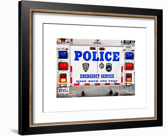 Police Truck, Police Department City of New York, Nypd, US, USA, White Frame, Full Size Photography-Philippe Hugonnard-Framed Art Print