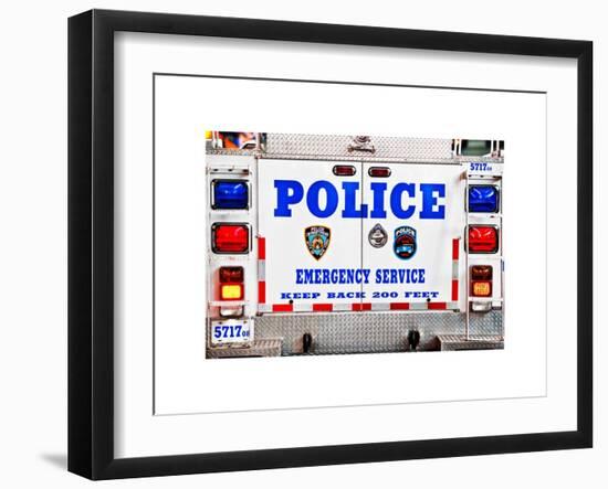 Police Truck, Police Department City of New York, Nypd, US, USA, White Frame, Full Size Photography-Philippe Hugonnard-Framed Art Print