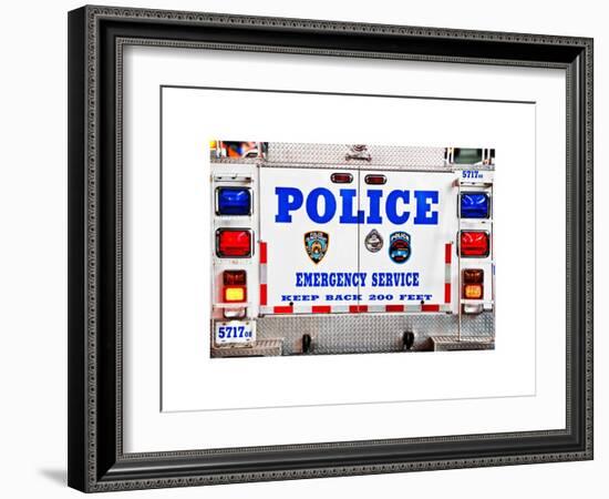 Police Truck, Police Department City of New York, Nypd, US, USA, White Frame, Full Size Photography-Philippe Hugonnard-Framed Art Print