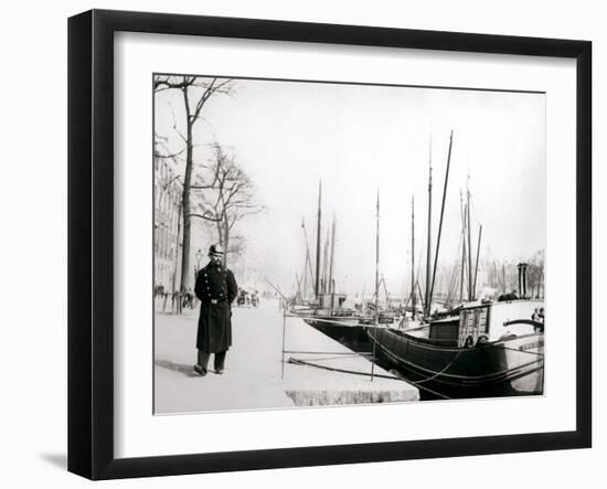 Policeman by a Canal, Rotterdam, 1898-James Batkin-Framed Photographic Print