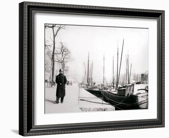 Policeman by a Canal, Rotterdam, 1898-James Batkin-Framed Photographic Print