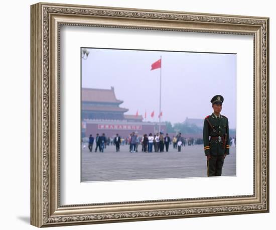 Policeman, Tiananmen Square, Beijing, China-Bill Bachmann-Framed Photographic Print