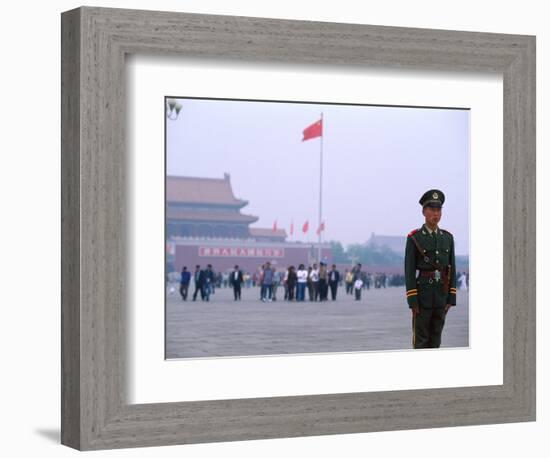 Policeman, Tiananmen Square, Beijing, China-Bill Bachmann-Framed Photographic Print