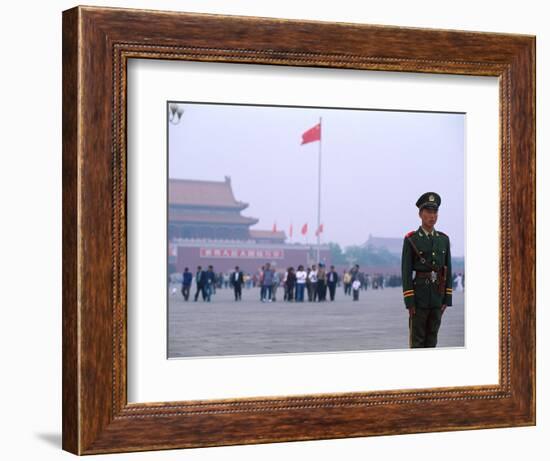 Policeman, Tiananmen Square, Beijing, China-Bill Bachmann-Framed Photographic Print