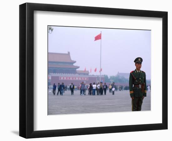 Policeman, Tiananmen Square, Beijing, China-Bill Bachmann-Framed Photographic Print