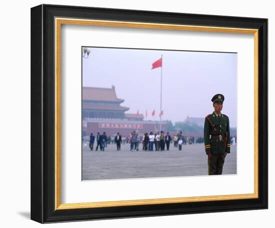 Policeman, Tiananmen Square, Beijing, China-Bill Bachmann-Framed Photographic Print