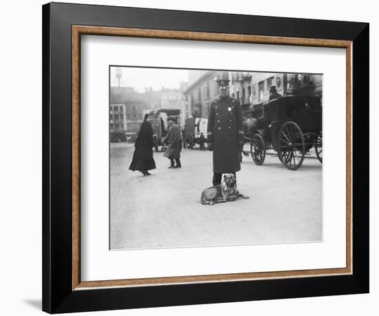 Policeman with Dog-null-Framed Photographic Print
