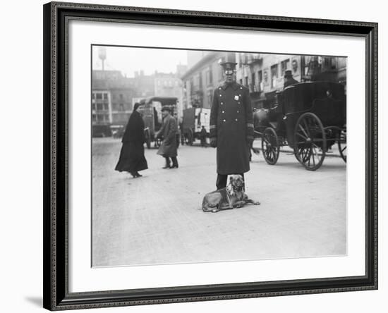 Policeman with Dog-null-Framed Photographic Print