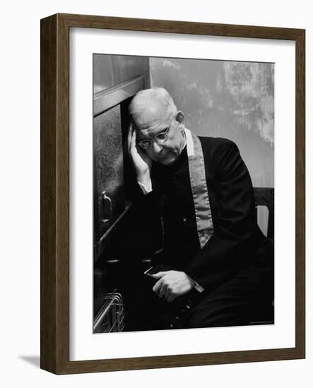Polish American Catholic Priest Hearing Confession-John Dominis-Framed Photographic Print