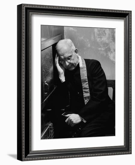 Polish American Catholic Priest Hearing Confession-John Dominis-Framed Photographic Print