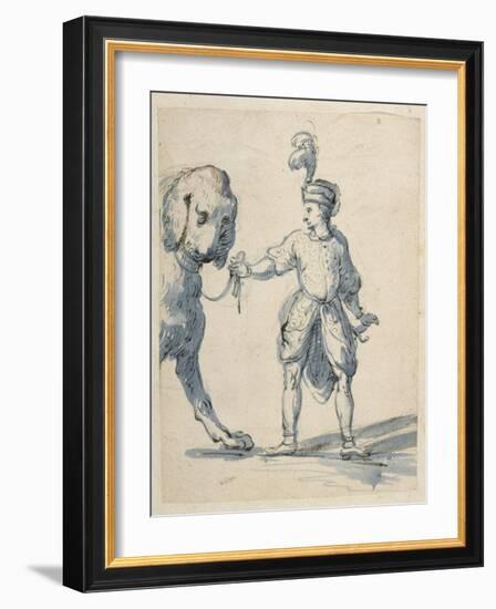 Polish Dwarf Leading a Dog-Inigo Jones-Framed Giclee Print