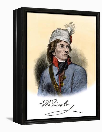 Polish General Tadeusz Kosciuszko with His Autograph-null-Framed Premier Image Canvas