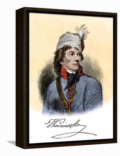 Polish General Tadeusz Kosciuszko with His Autograph-null-Framed Premier Image Canvas