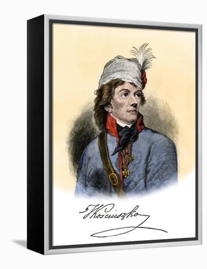 Polish General Tadeusz Kosciuszko with His Autograph-null-Framed Premier Image Canvas