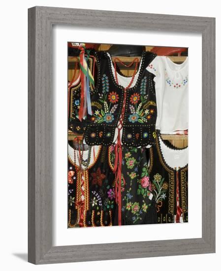 Polish Goods on Market Stalls in the Cloth Hall, Main Market Square (Rynek Glowny), Krakow, Poland-R H Productions-Framed Photographic Print