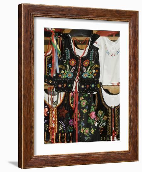 Polish Goods on Market Stalls in the Cloth Hall, Main Market Square (Rynek Glowny), Krakow, Poland-R H Productions-Framed Photographic Print