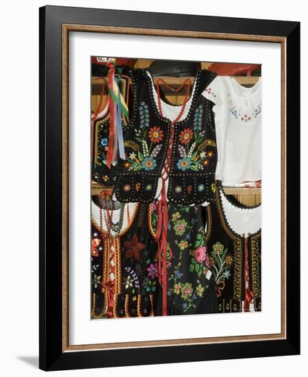 Polish Goods on Market Stalls in the Cloth Hall, Main Market Square (Rynek Glowny), Krakow, Poland-R H Productions-Framed Photographic Print