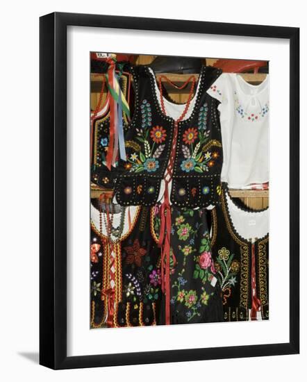 Polish Goods on Market Stalls in the Cloth Hall, Main Market Square (Rynek Glowny), Krakow, Poland-R H Productions-Framed Photographic Print