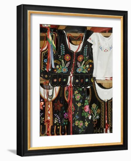 Polish Goods on Market Stalls in the Cloth Hall, Main Market Square (Rynek Glowny), Krakow, Poland-R H Productions-Framed Photographic Print