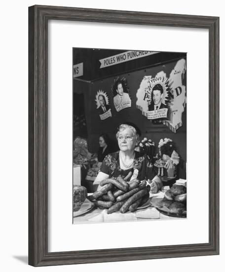 Polish Kielbasa Sausage Piled Among the Various Foods at the Women's International Exposition-Nina Leen-Framed Photographic Print