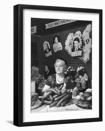 Polish Kielbasa Sausage Piled Among the Various Foods at the Women's International Exposition-Nina Leen-Framed Photographic Print