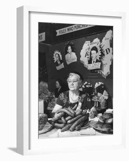 Polish Kielbasa Sausage Piled Among the Various Foods at the Women's International Exposition-Nina Leen-Framed Photographic Print