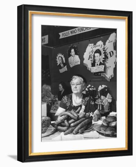 Polish Kielbasa Sausage Piled Among the Various Foods at the Women's International Exposition-Nina Leen-Framed Photographic Print