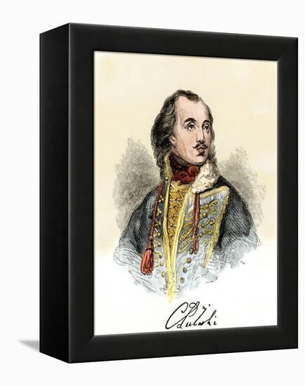 Polish Nobleman Casimir Pulaski, with His Signature-null-Framed Premier Image Canvas