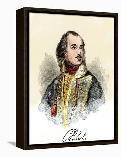 Polish Nobleman Casimir Pulaski, with His Signature-null-Framed Premier Image Canvas