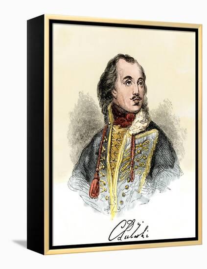 Polish Nobleman Casimir Pulaski, with His Signature-null-Framed Premier Image Canvas