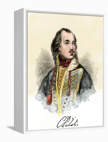 Polish Nobleman Casimir Pulaski, with His Signature-null-Framed Premier Image Canvas