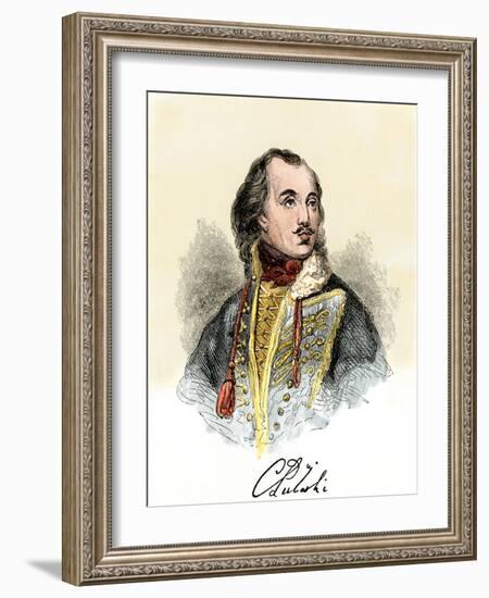 Polish Nobleman Casimir Pulaski, with His Signature-null-Framed Giclee Print