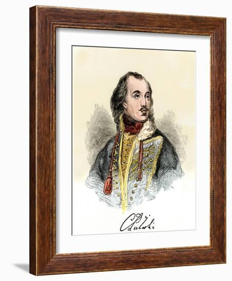 Polish Nobleman Casimir Pulaski, with His Signature-null-Framed Giclee Print