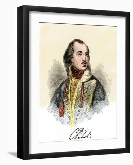 Polish Nobleman Casimir Pulaski, with His Signature-null-Framed Giclee Print