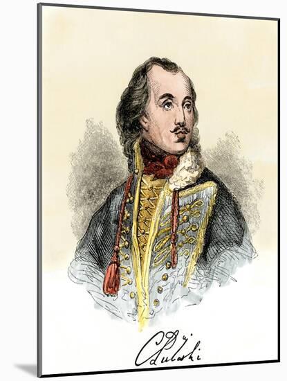 Polish Nobleman Casimir Pulaski, with His Signature-null-Mounted Giclee Print