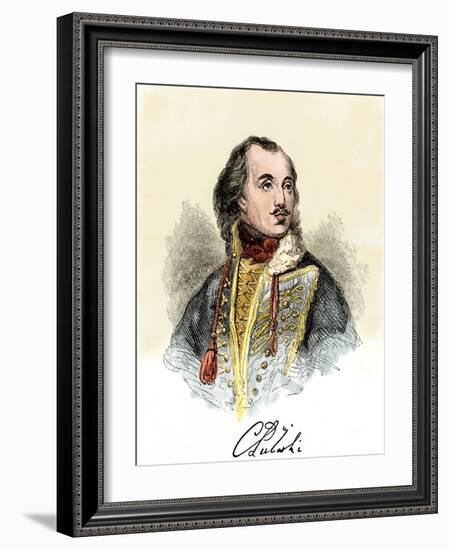 Polish Nobleman Casimir Pulaski, with His Signature-null-Framed Giclee Print