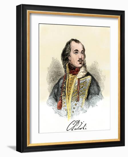 Polish Nobleman Casimir Pulaski, with His Signature-null-Framed Giclee Print