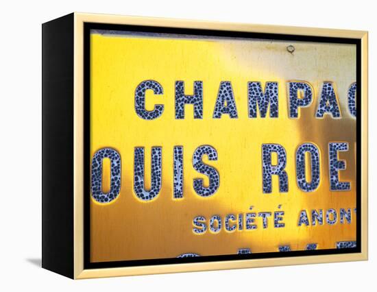 Polished Brass Sign at Winery of Louis Roederer, Reims, Champagne, Marne, Ardennes, France-Per Karlsson-Framed Premier Image Canvas
