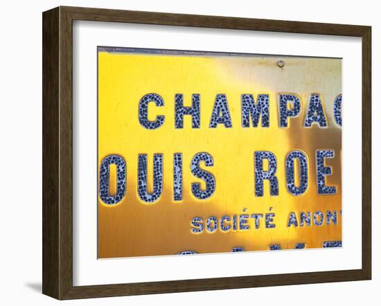 Polished Brass Sign at Winery of Louis Roederer, Reims, Champagne, Marne, Ardennes, France-Per Karlsson-Framed Photographic Print