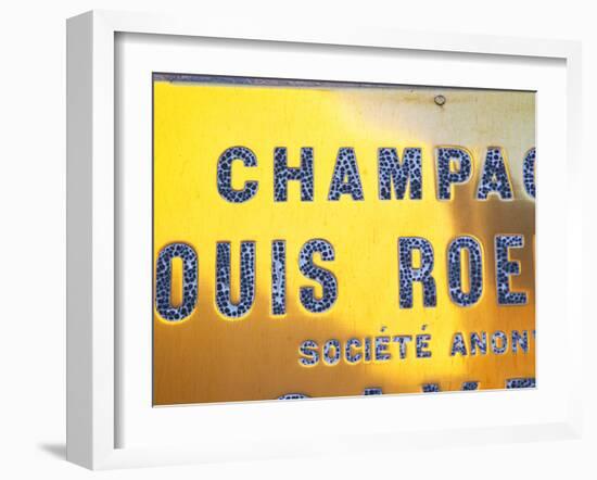 Polished Brass Sign at Winery of Louis Roederer, Reims, Champagne, Marne, Ardennes, France-Per Karlsson-Framed Photographic Print