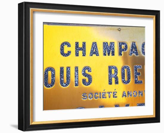 Polished Brass Sign at Winery of Louis Roederer, Reims, Champagne, Marne, Ardennes, France-Per Karlsson-Framed Photographic Print