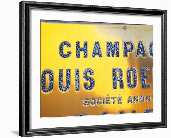 Polished Brass Sign at Winery of Louis Roederer, Reims, Champagne, Marne, Ardennes, France-Per Karlsson-Framed Photographic Print