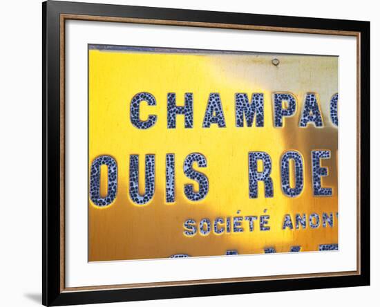 Polished Brass Sign at Winery of Louis Roederer, Reims, Champagne, Marne, Ardennes, France-Per Karlsson-Framed Photographic Print