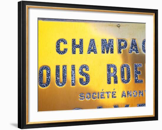 Polished Brass Sign at Winery of Louis Roederer, Reims, Champagne, Marne, Ardennes, France-Per Karlsson-Framed Photographic Print